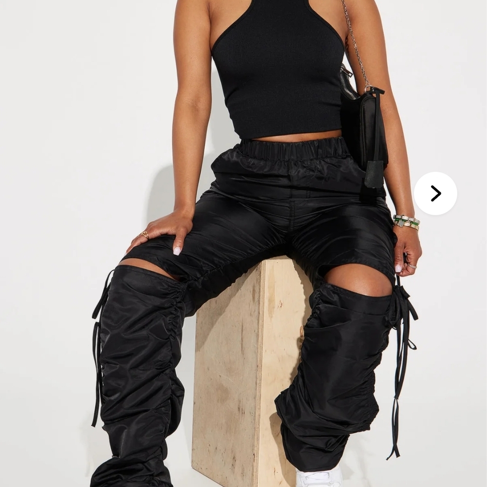 Stylish Black Ruched Pants for Women